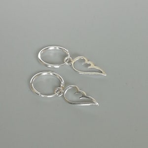 Zilveren oorringen met engelenvleugels bedel | Zilveren vleugelsframe voor het maken van sieraden | Ringen van 12 mm | Zilveren sieraden | Zilveren oorringen | E293