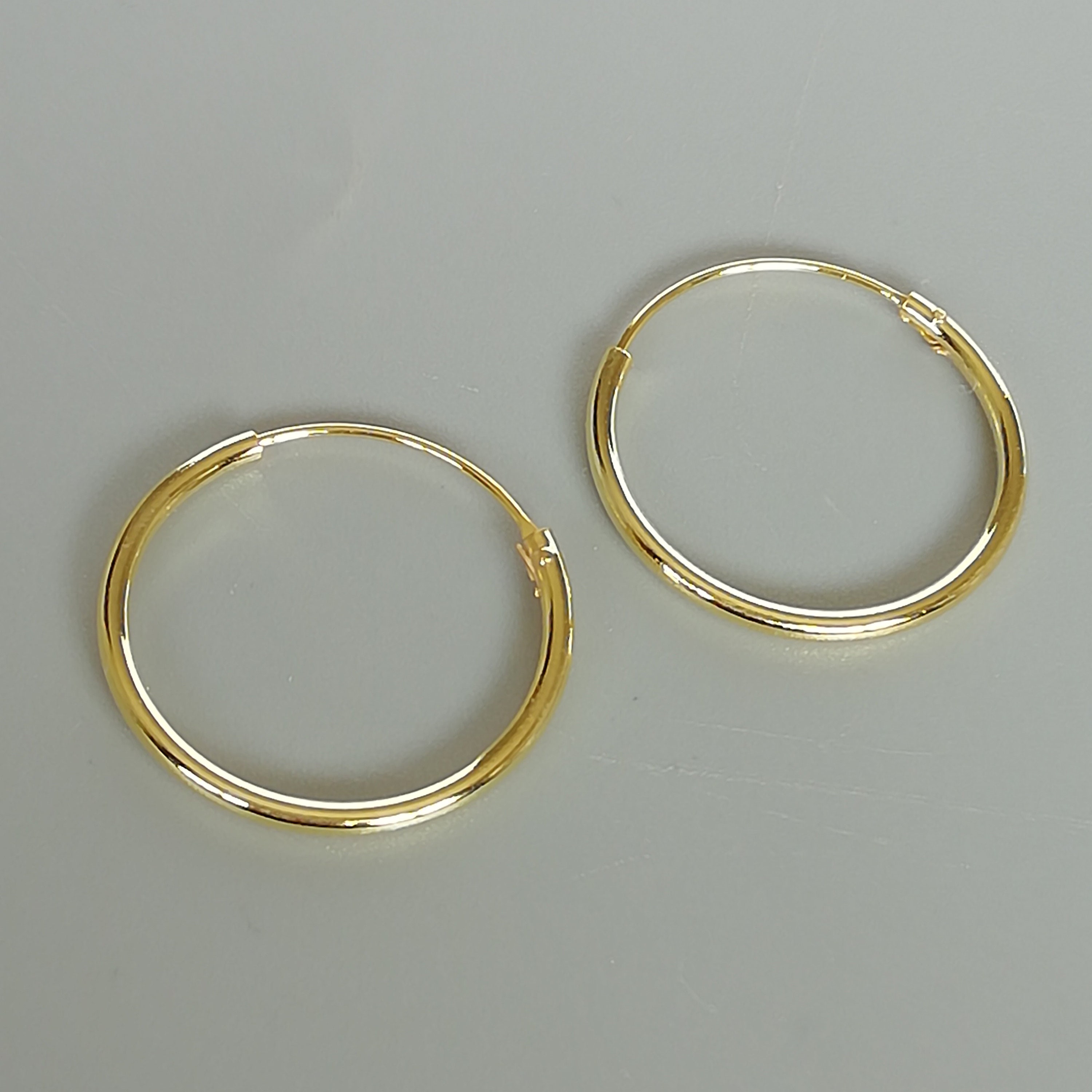 Gold hoop earrings 20 mm gold plated hoops 14 gauge gold | Etsy