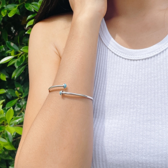 Blue stone silver bracelet hotsell
