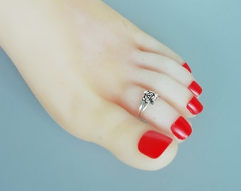 Rose toe ring | Flowers toe ring | Sterling silver toe ring | Bohemian jewelry | Feet jewelry | Minimalist toe ring | Midi toe ring | TBC