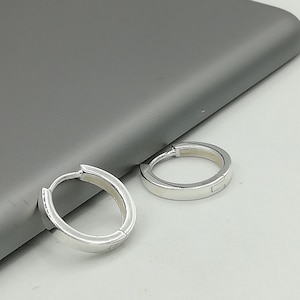 16mm silver hoops | Band hoops | Hinged Hoops | Silver jewelry | Minimalist hoops | Silver ear hoops | Pretty hoops |  E133
