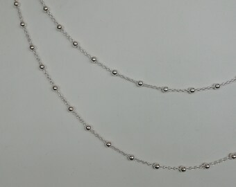 Sterling Silver Chain With Balls | Neck Chain | Shiny Beads