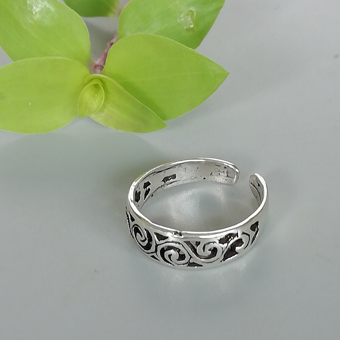 Sterling silver toe ring Indian ring band Bohemian jewelry Etsy
