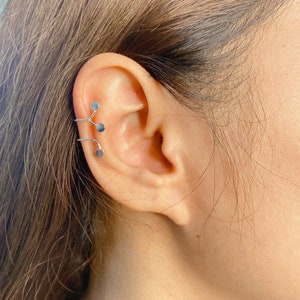 Silver dots ear cuff | Circle ear cuff | Silver ear cuffs | No piercing silver ear cuff | Gifts for her | Bohemian ear cuff | E786