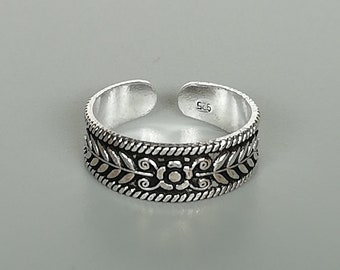 Sterling silver Indian toe ring | Flower toe band | Bohemian jewelry | Body jewelry | Silver toe ring | Minimalist toe ring | TSTF