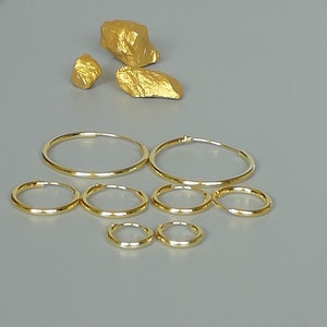 Gold hoops set | Five pairs set | 12 to 45mm gold plated hoops | Silver jewelry | Minimalist endless hoops | Set 2 FIR/I/C/L/CT