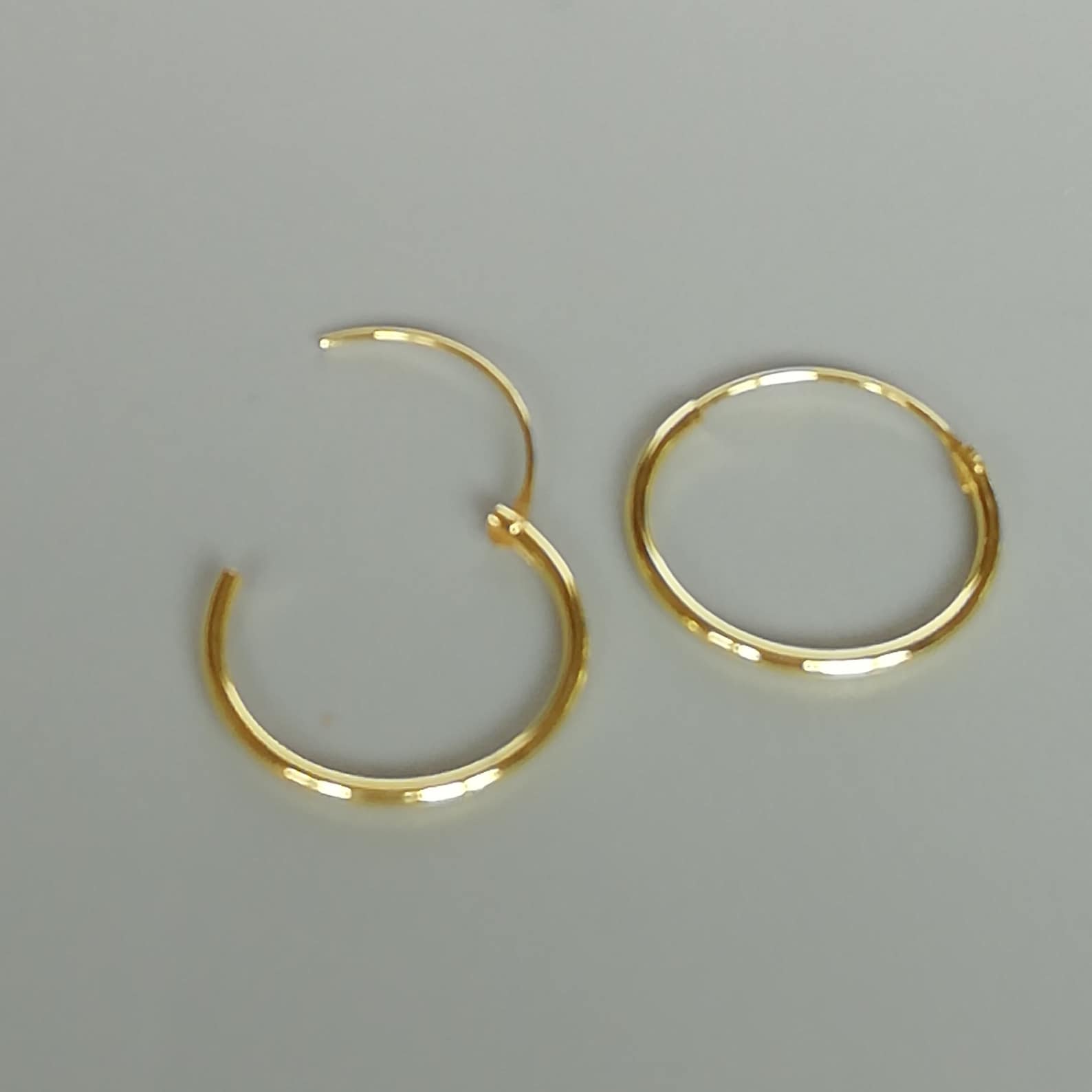 Gold hoop earrings 16mm gold dipped hoops Endless ear Etsy