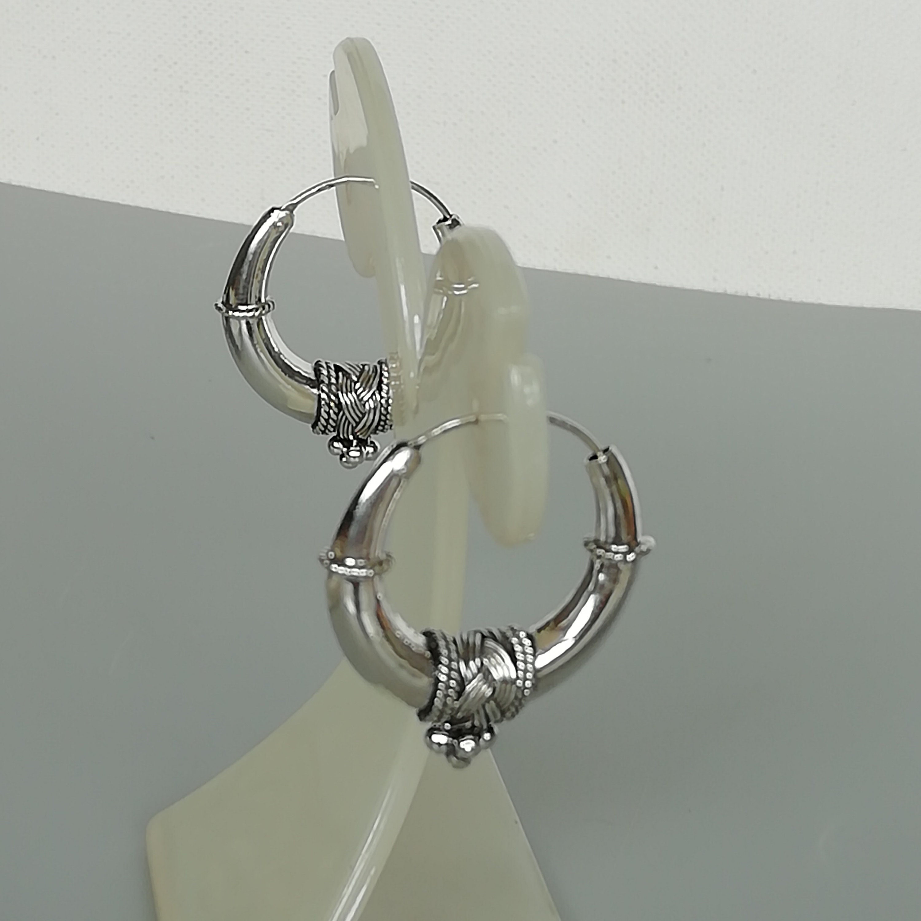 Orecchino Vintage Tibetano In Argento Sterling 925 Fatto A - Foto 4