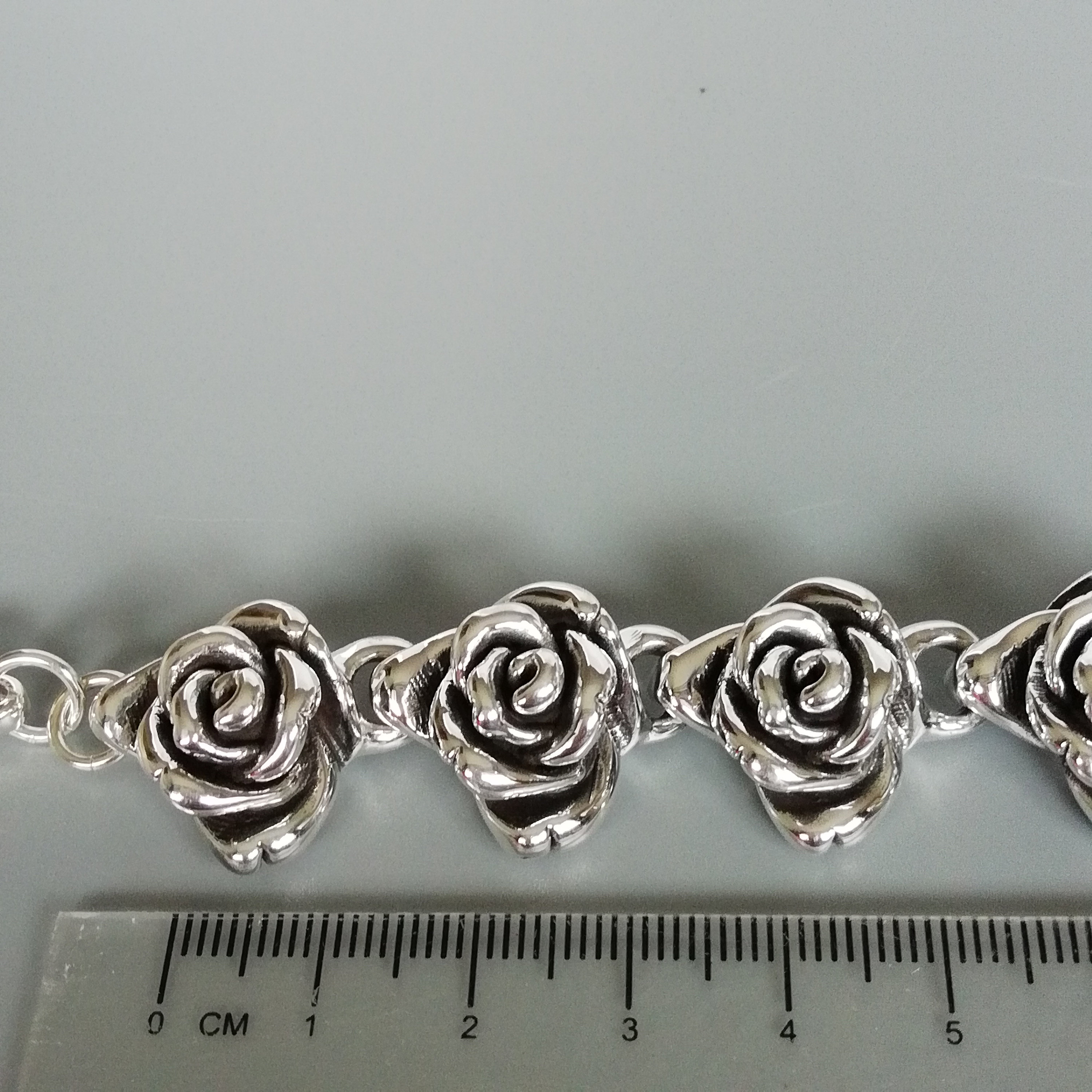 Sterling silver rose bracelet Electroformed silver bracelet Etsy