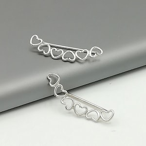 Hearts ear climber | Silver ear creeper | 925 silver climber | Bohemian jewelry | Ear jewelry |  Ear climber | E78