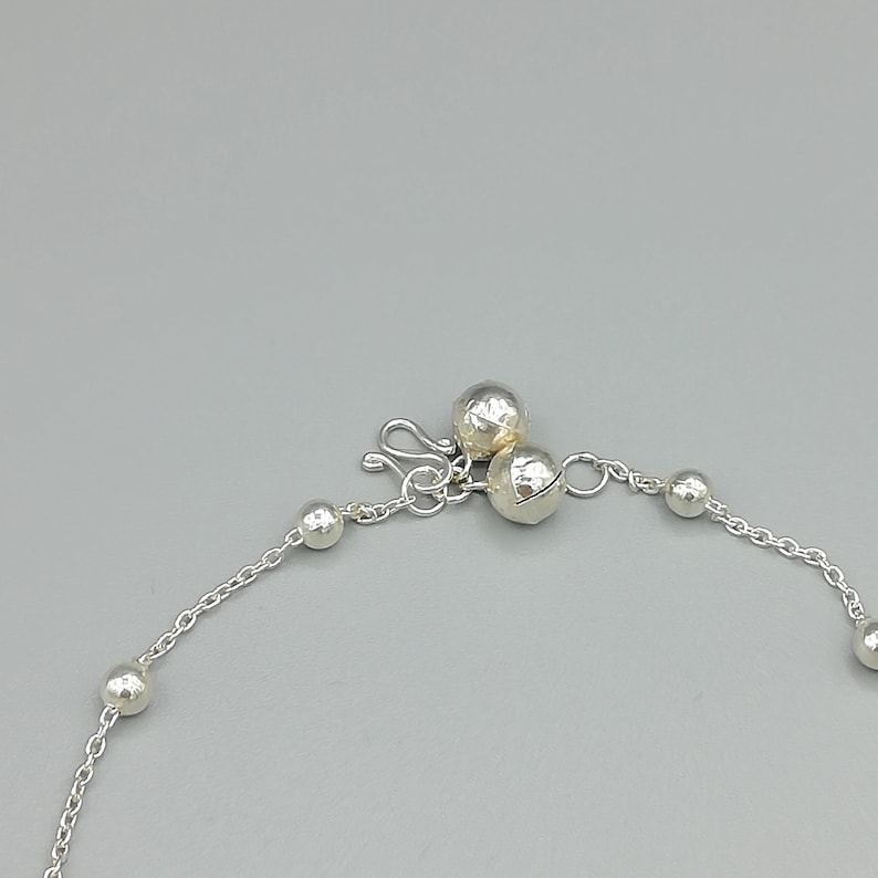 Foot Chain Sterling silver anklet Tear drop charm anklet Feet jewelry Bohemian anklet Pretty anklet Silver balls anklet ARL