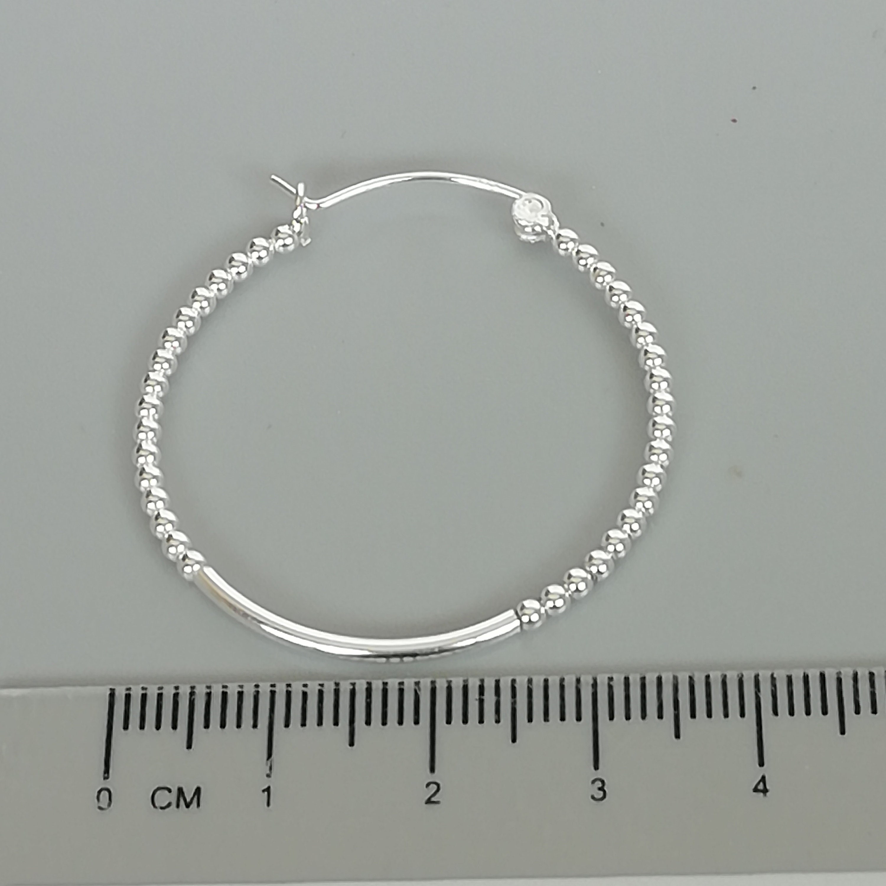 Oxidized Silver Ball Hoop main image 0