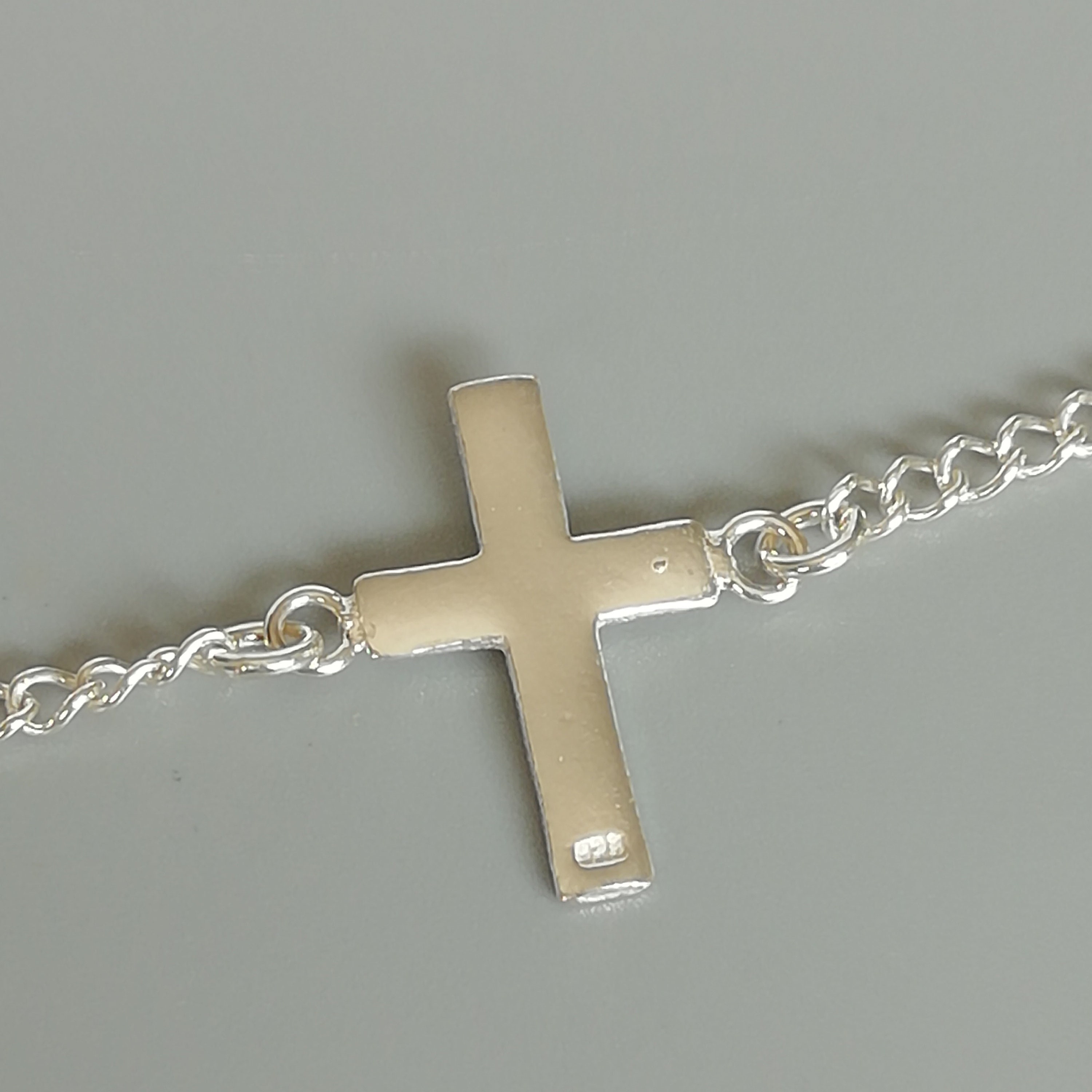 Cross bracelet Sterling silver charm bracelet Religious Etsy