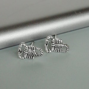 Scorpion ear stud | Sterling silver earrings | Tiny scorpion studs | Boho ear studs | Cartilage studs | Tragus studs | E732