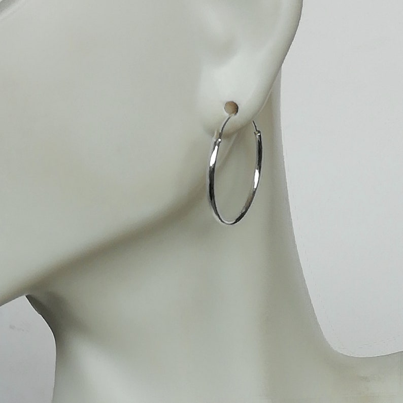 Sterling Silver 20mm Ear Hoops Ear Hoops Minimalist Etsy