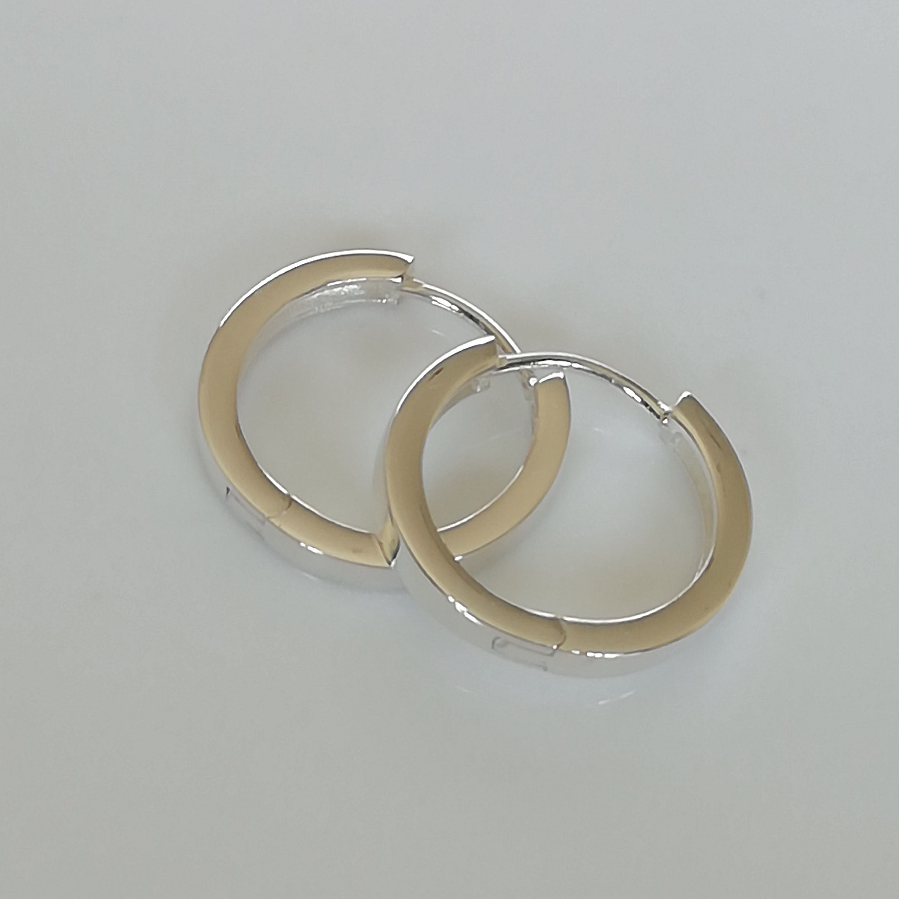 20 Mm Silver Hoops Flat Hoops Silver Jewelry Minimalist Etsy