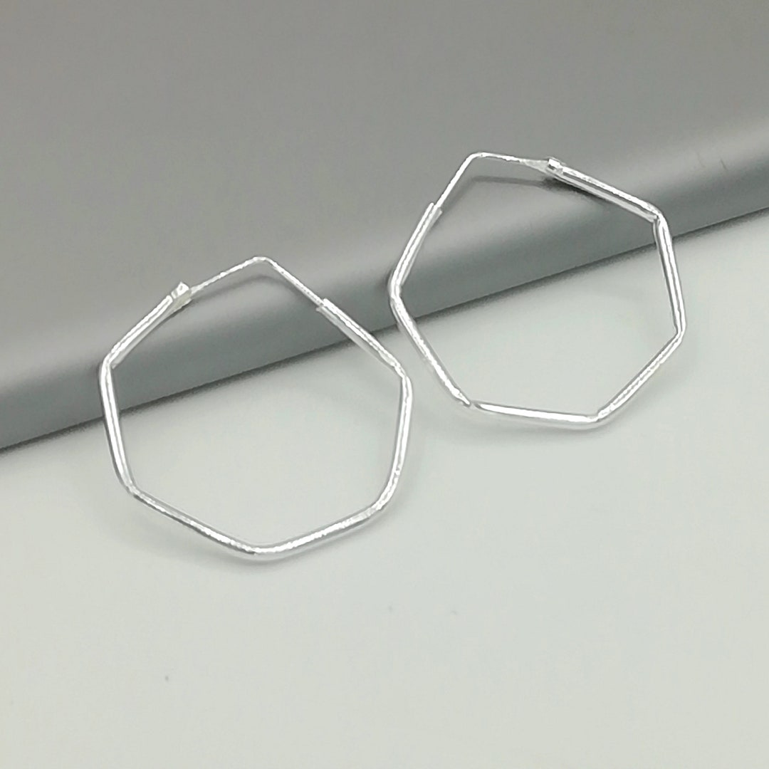 Silver Hoop Earrings Silver Jewelry Minimalist Hoops Silver Accessories ...