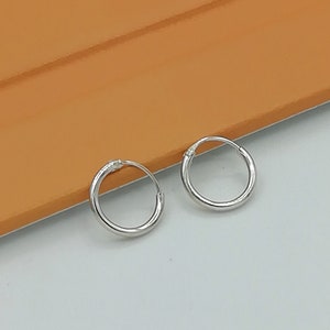 10mm hoops | Tiny silver hoops | Silver hoop earrings | Silver jewelry | Minimalist hoops | Casual ear hoops | Silver ear hoops | E16s