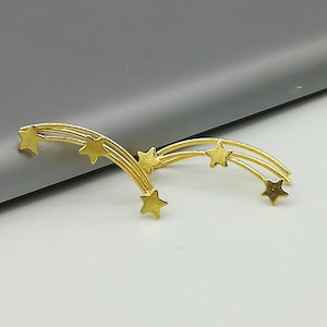 Gold ear climber | Stars ear creeper | 925 silver climber | Bohemian jewelry | Celestial jewelry | Minimalist jewelry |  Ear climber | E76