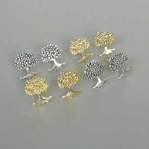 Set of gold and silver tree of life earrings | Sterling silver ear studs | Earrings set | Cartilage earrings  | Gold plated studs | E441gs