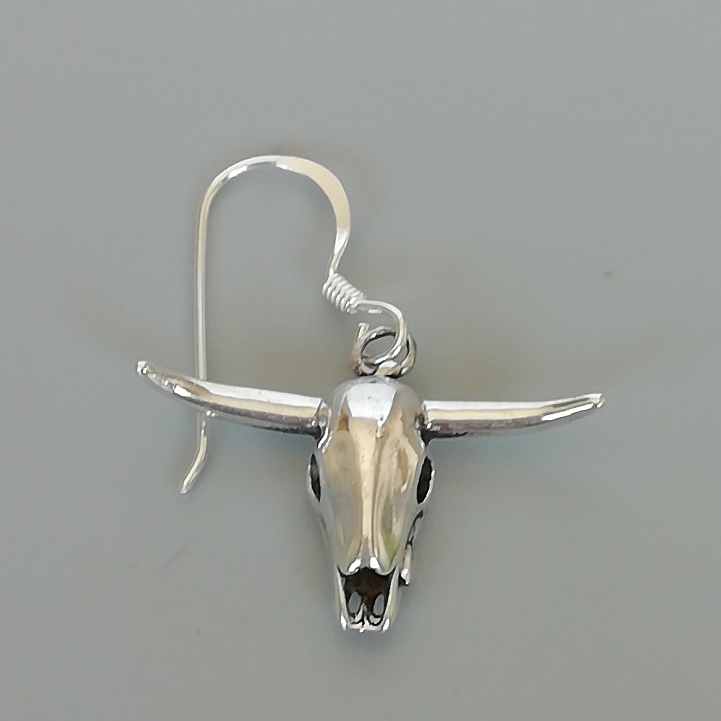 Pendientes De Calavera De Toro Con Turquesa, Plata De Ley 925 - Estilo Western, Regalo Para Mujeres Y Madres