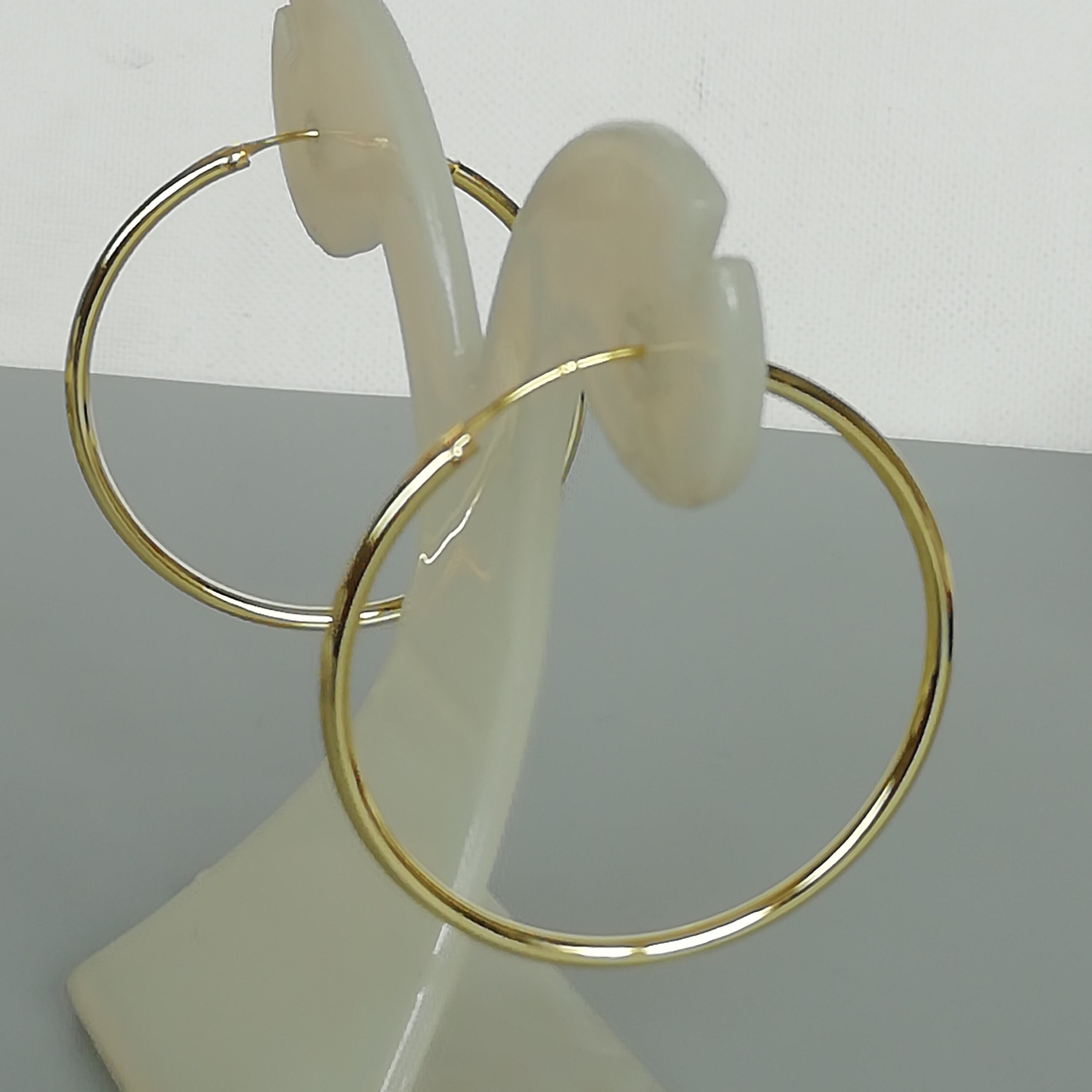 Gold Hoop Earrings 40 Mm Gold Plated Hoops 12 Gauge Gold | Etsy UK
