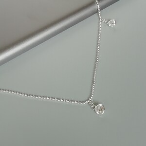 Crystal charms anklet | Silver beads chain anklet | Cz anklet | Feet jewelry | Pretty silver anklet gift for her | Foot Chain | ASTC