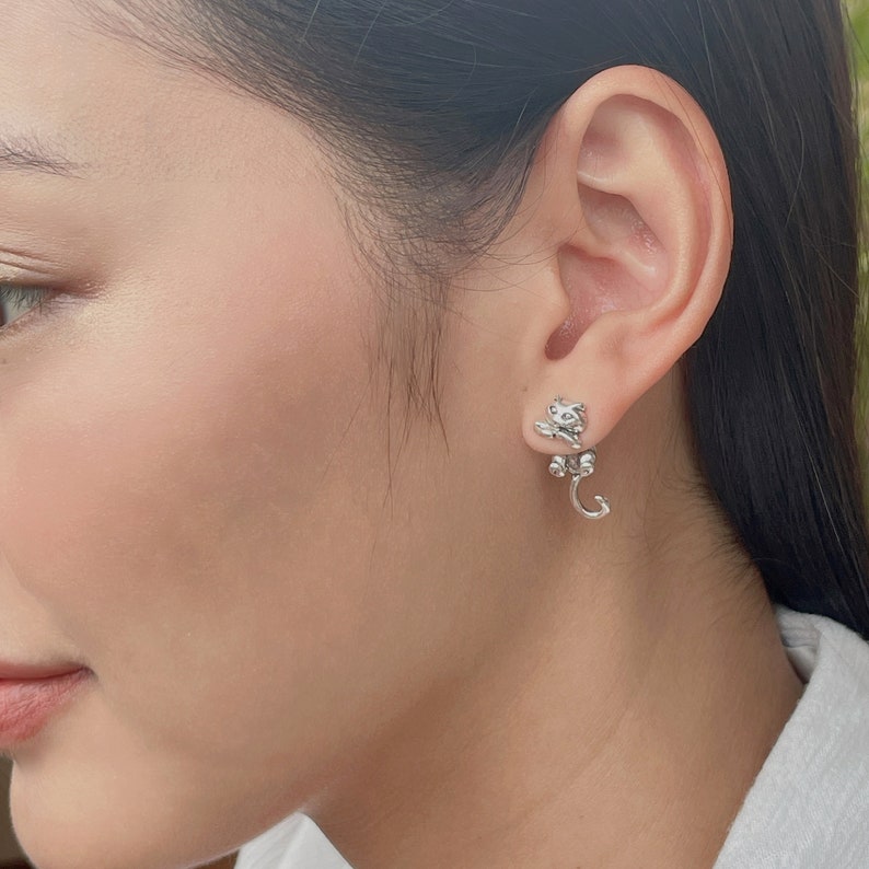 Sterling Silver Cat Ear Jacket Double Side Cat Ear Cuff Etsy