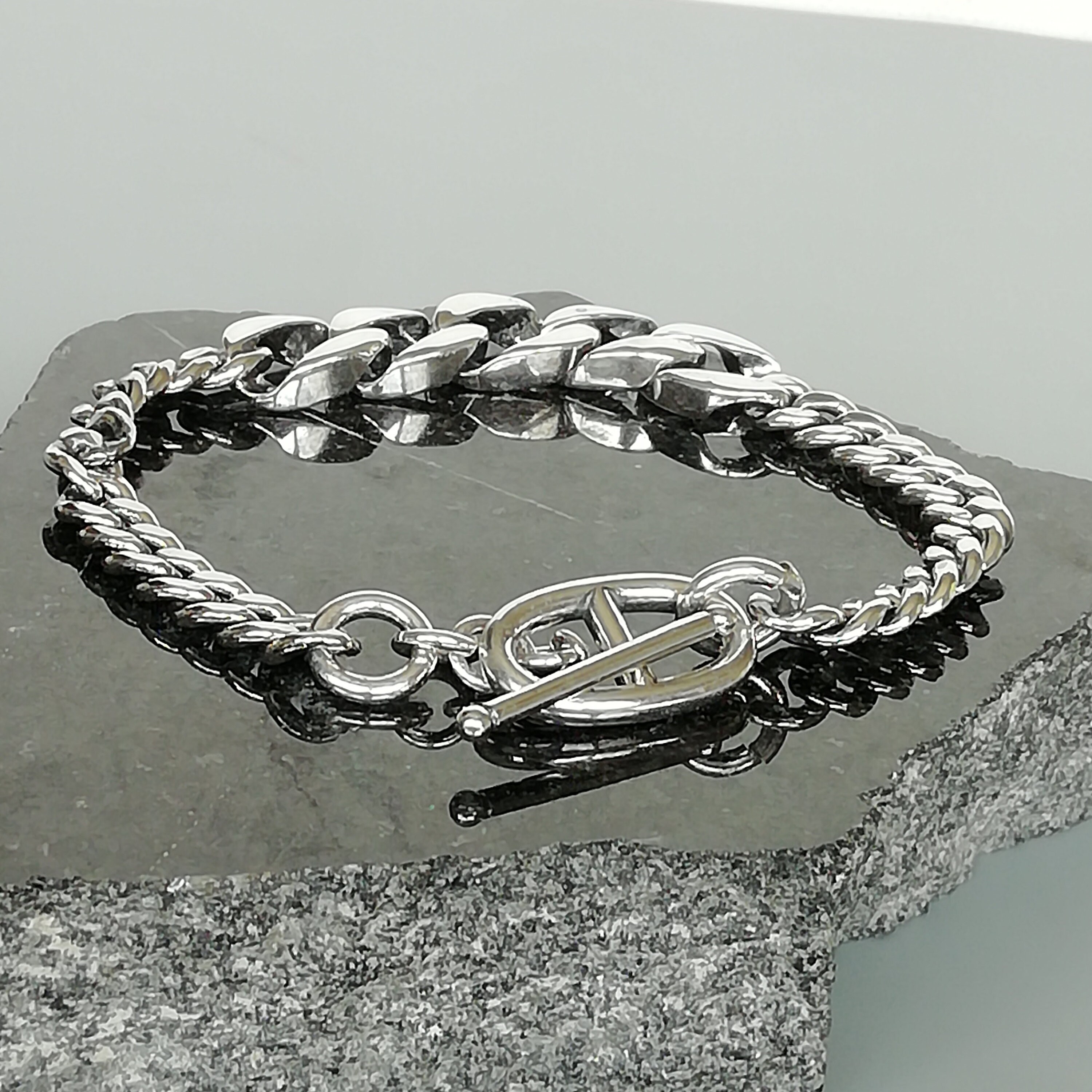 ブレスレット BLENDOFF Coordage chain bracelet 37mm silver 925 Sterling Silver Curb Chain Bracelet | Chunky Chain Link