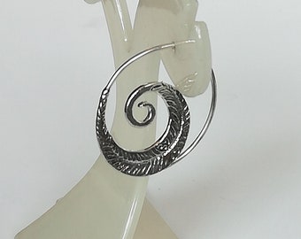 Aros de plata en espiral / Alambres de orejas indios / Aros de orejas boho / Aros de plata de ley / Aros de orejas étnicas / Aros de regalo de plata / ERC
