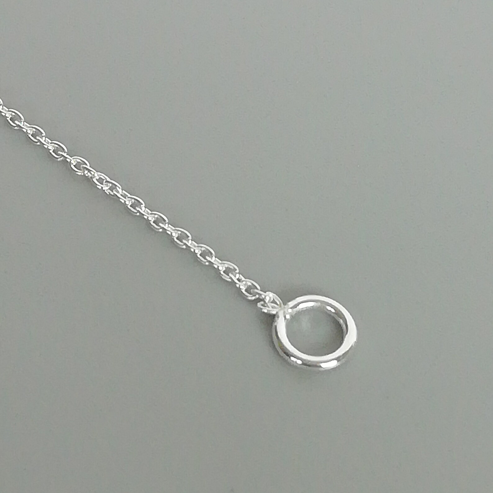 Circle Ear Threader | Chain Ear Threader | Sterling Silver Delicate ...