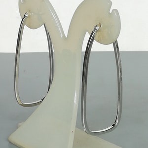 Sterling silver large oval hoops | Long and bold  hoops | Minimalist jewelry | Hoop earrings  | Silver jewelry | Gift ear hoops | ESTBC