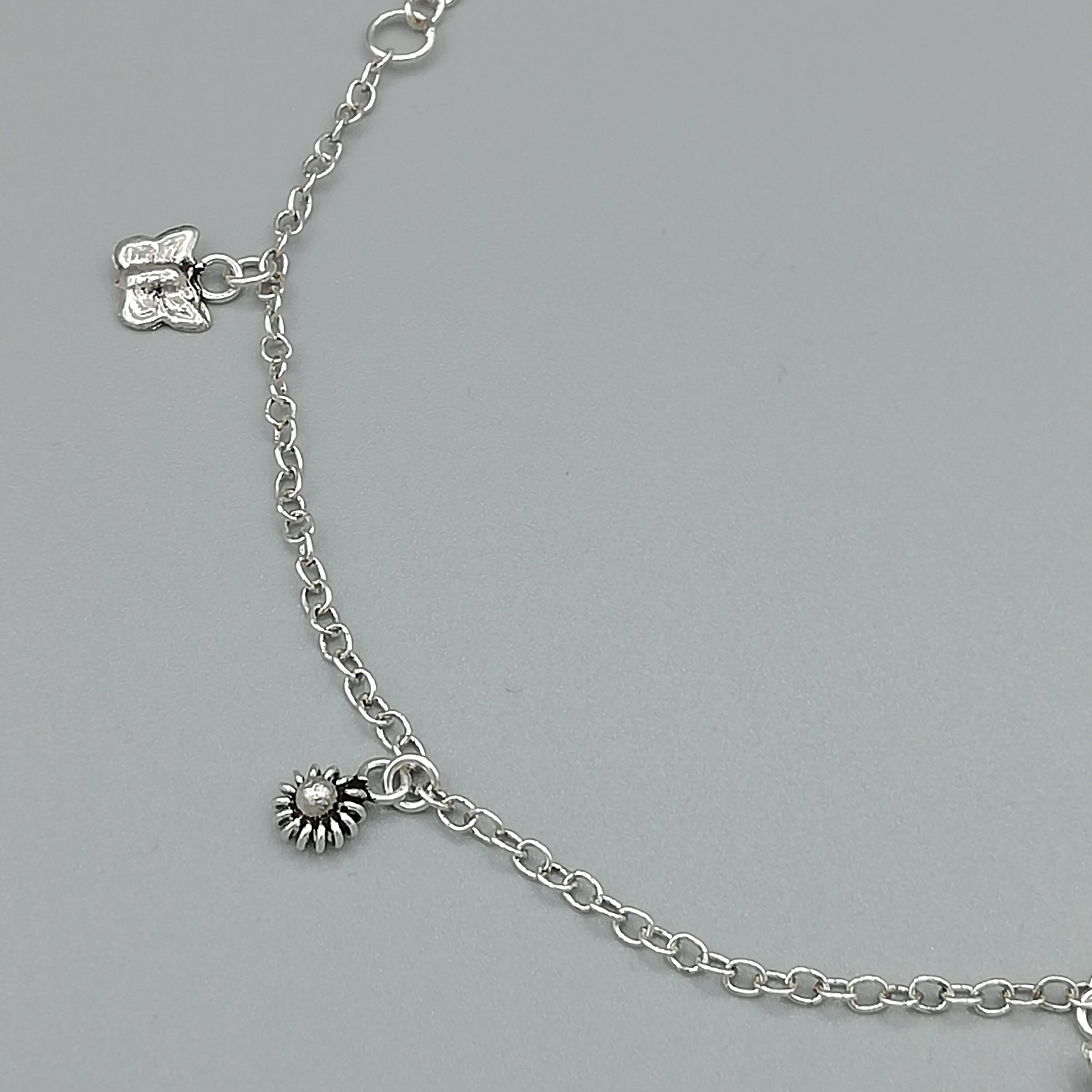 Sterling silver butterfly charm anklet Charm anklet Silver Etsy