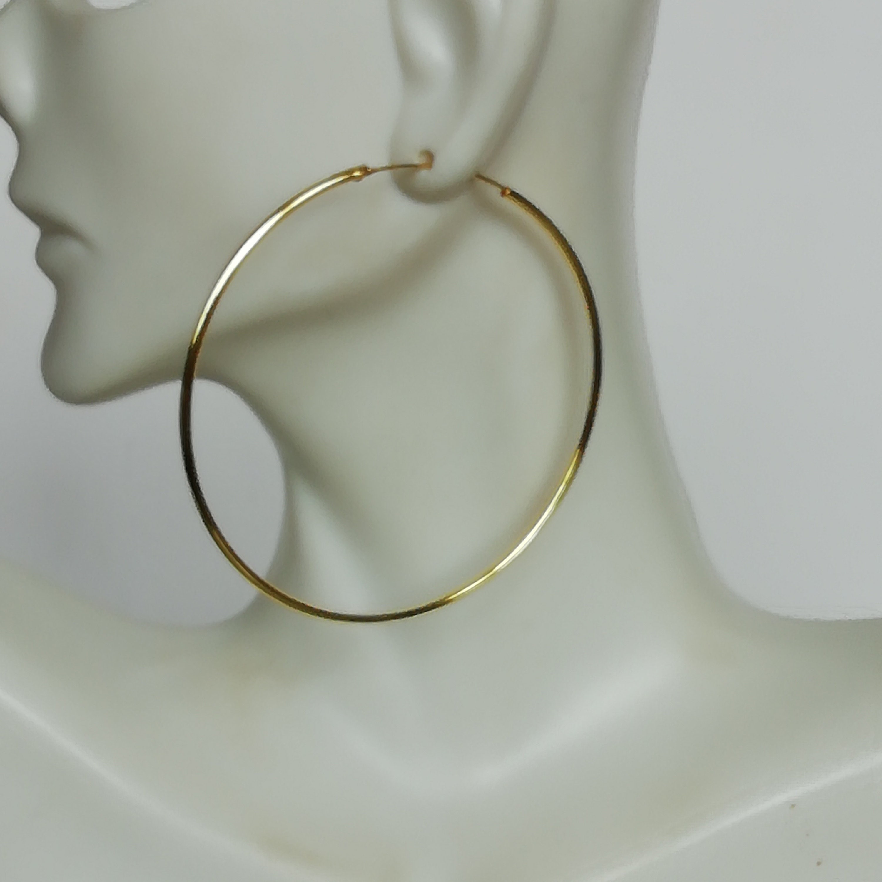 Large gold hoop earrings 60 mm dramatic gold plated hoops Etsy