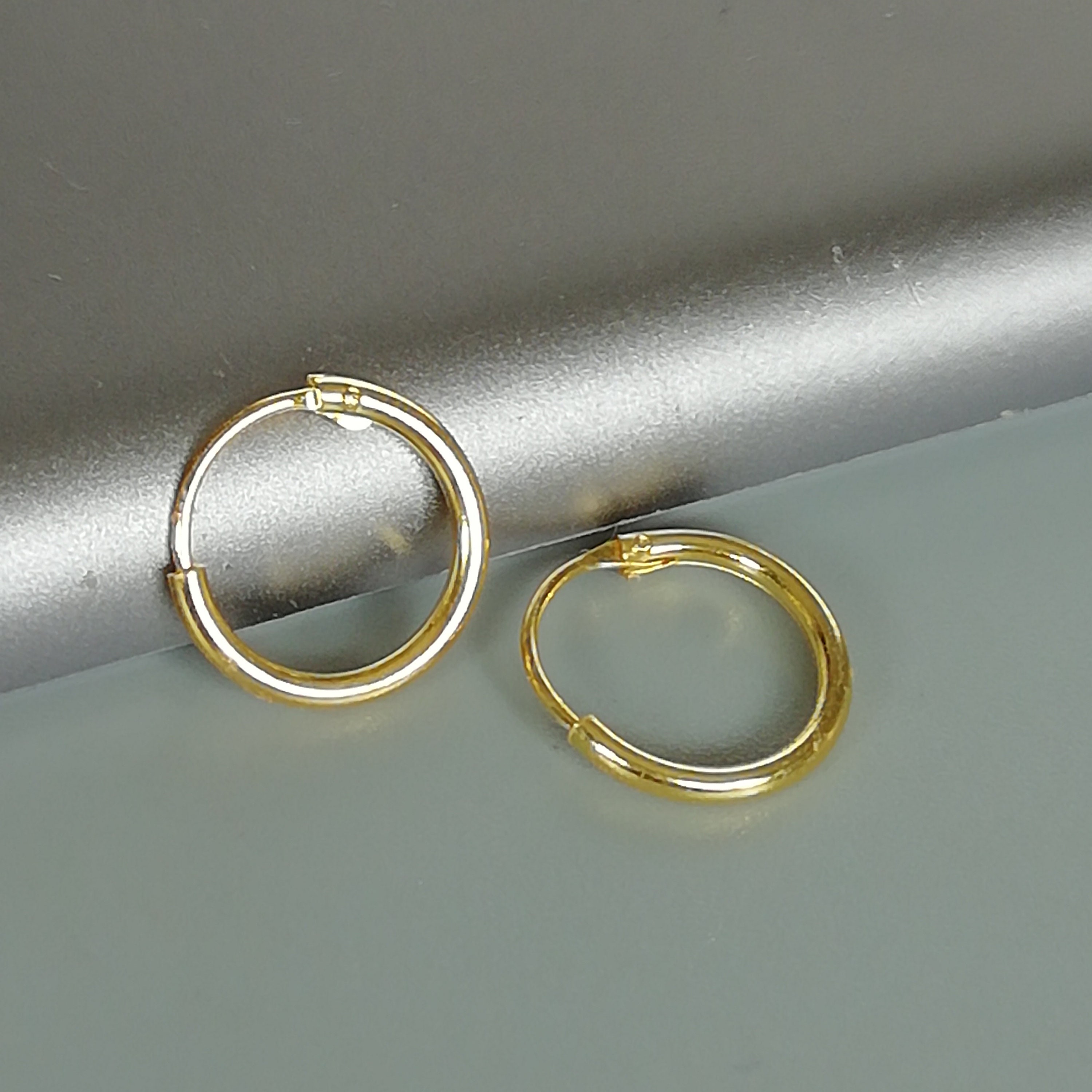 Gold hoop earrings 10 mm gold plated hoops 16 gauge gold Etsy
