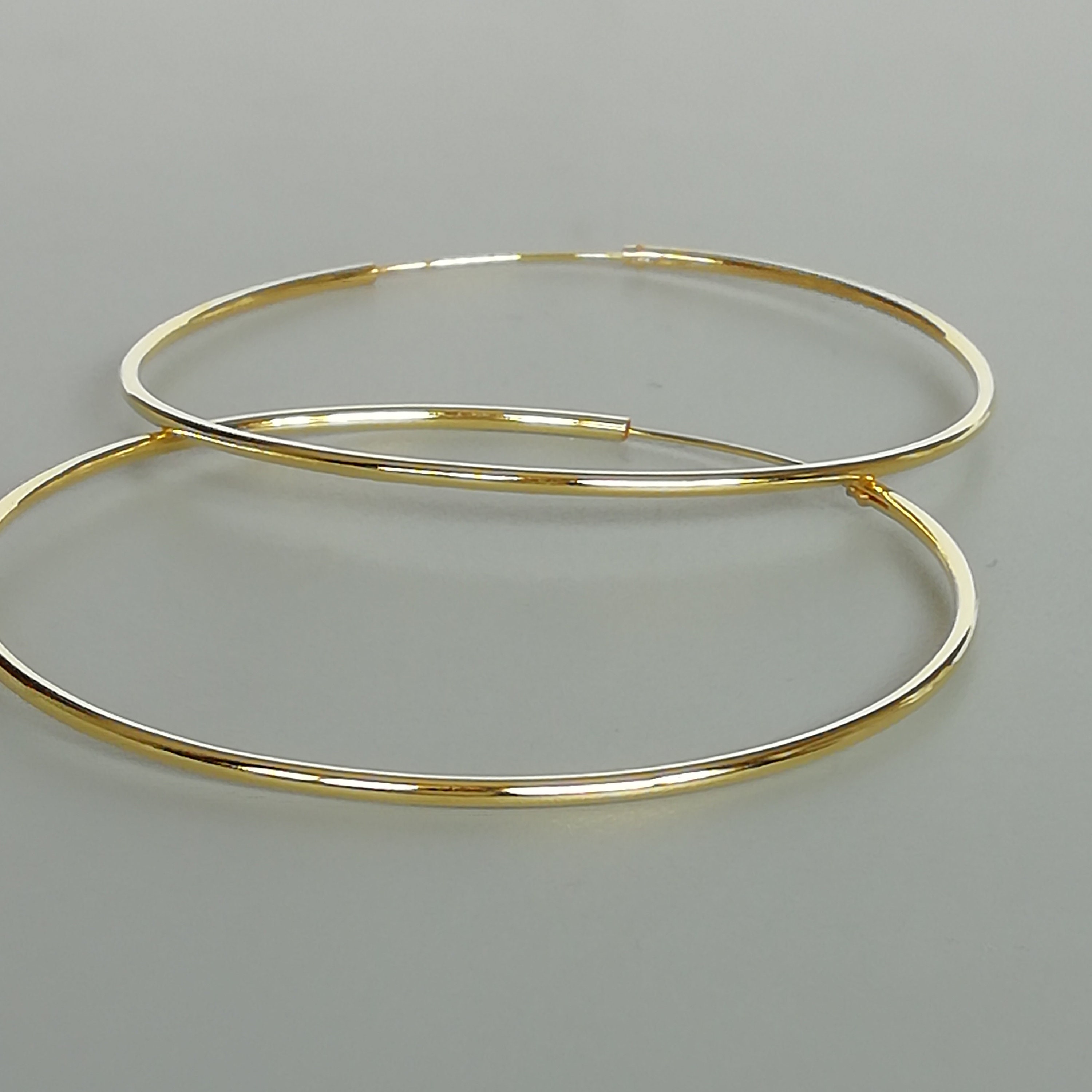 Large gold hoop earrings 60 mm dramatic gold plated hoops Etsy