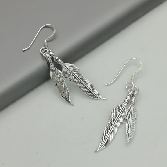 Orecchini Lunghi Bohemien Inilbran Con Occhio Del Diavolo, Foglie E Piume – Gioielli Vintage In Argento E Turchese Per Donna E Ragazza