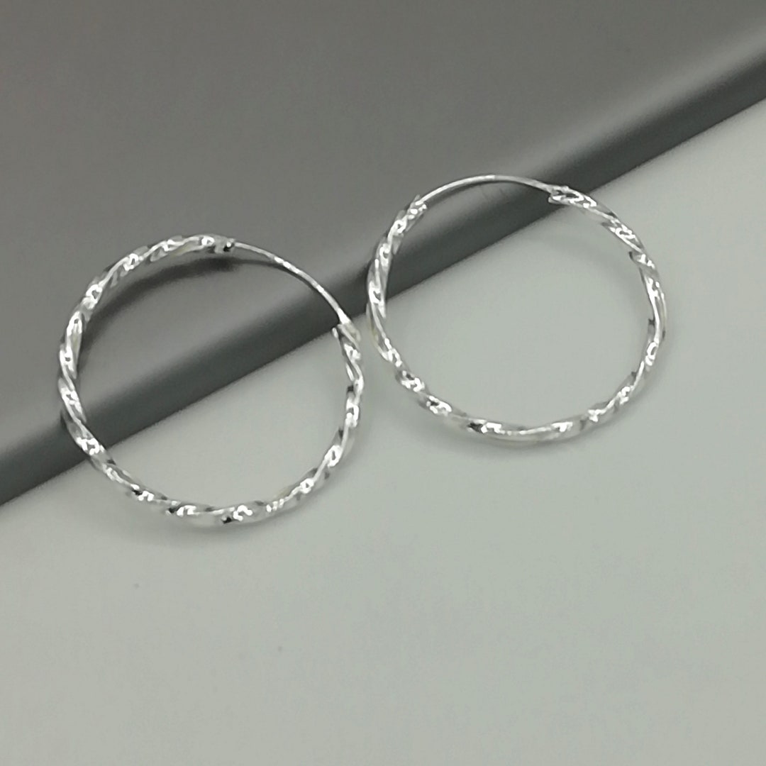 Twisted Hoops Silver Hoop Earrings Silver Jewelry Minimalist Hoops ...