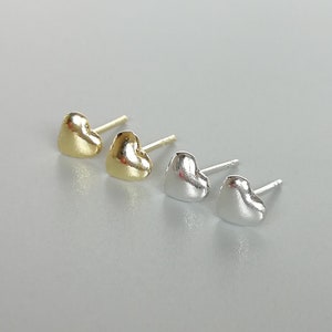 Set of gold and silver heart earrings | Sterling silver ear studs | Earrings set | Gift for loved ones  | E431gs