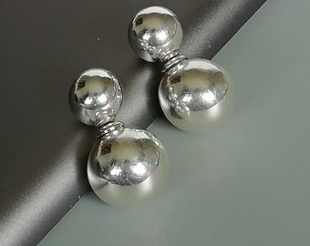 Double sided sterling silver ball studs | Stunning silver ear studs | Ball cartilage studs | Silver jewelry | Bohemian earrings | E904