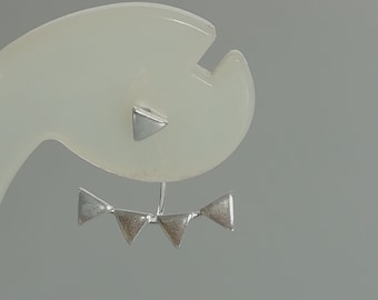 Chaqueta de oreja de plata de ley / Chaqueta de oreja de triángulos / Chaqueta de oreja Boho / Joyería de oreja / Joyería de plata / Pendientes para ella / ENIA
