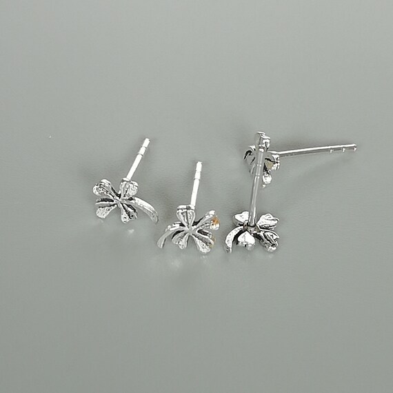 【just LoveR.】23SS★ Times Earrings by Silver925 Four Leaf Clover Silver Earrings | Lucky Charm Ear Studs