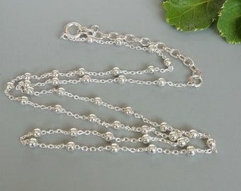 Sterling Silver Chain With Balls | Neck Chain | Shiny Beads