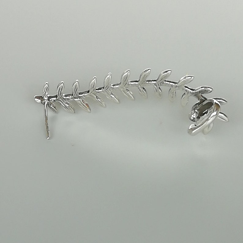Bohemian ear climber Gifts for her Leaves earring Silver Accessories EFSF Silver leaf branch ear climber Silver earrings