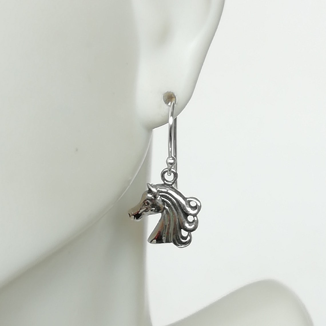 Sterling Silver Horse Earrings Horse Mane Ear Dangler Etsy