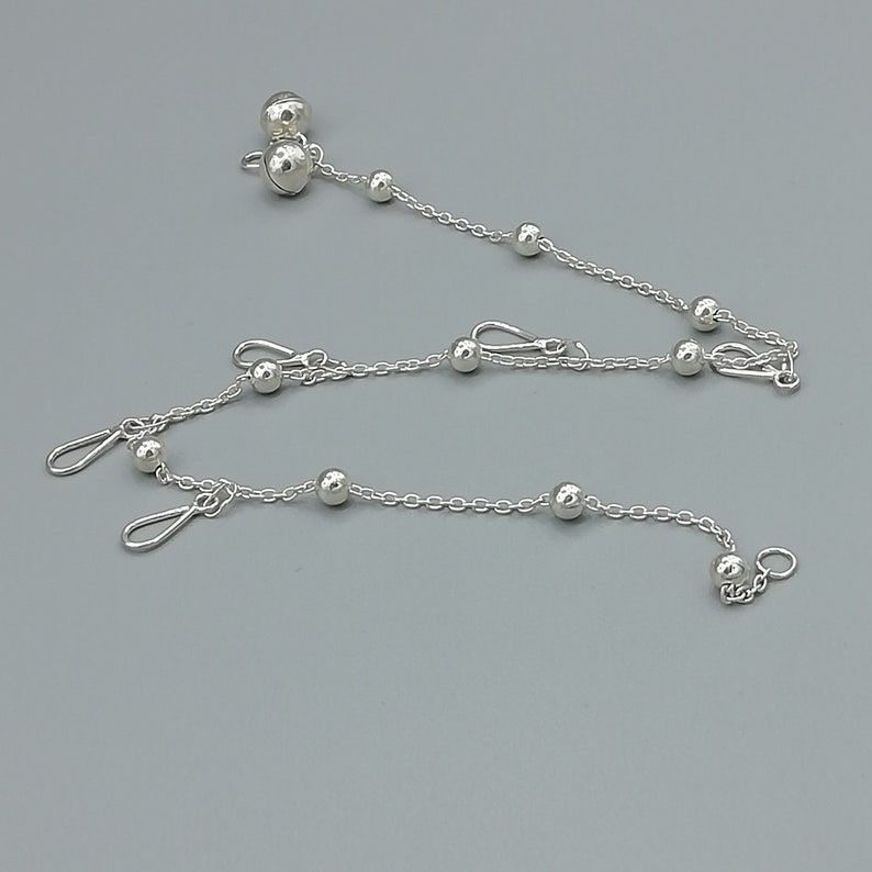 Foot Chain Sterling silver anklet Tear drop charm anklet Feet jewelry Bohemian anklet Pretty anklet Silver balls anklet ARL