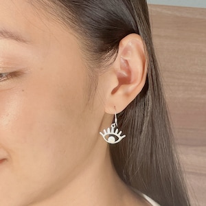 Sterling silver eye earrings  | Eye ear danglers  | Bohemian earrings | Good luck jewelry | 925 Silver | E593
