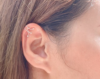 Ball silver ear cuff | Silver ear wrap | Free size ear cuff | No piercing dot silver ear cuff | Gifts for her | Bohemian ear cuff | EILN