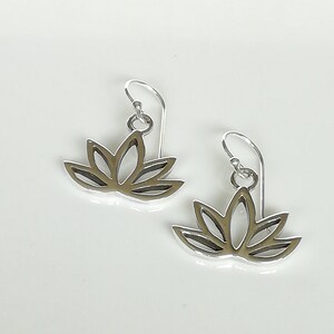 Half lotus earrings | Silver danglers | Flower earrings | Lotus ear danglers | Minimalist jewelry | Ear accessories | E257