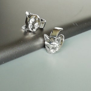 Cat ear cuff | Sterling silver kitty  ear clip | No piercing ear clip | Bohemian punk cuff | Cartilage cuff | Animal  cuff | E1096